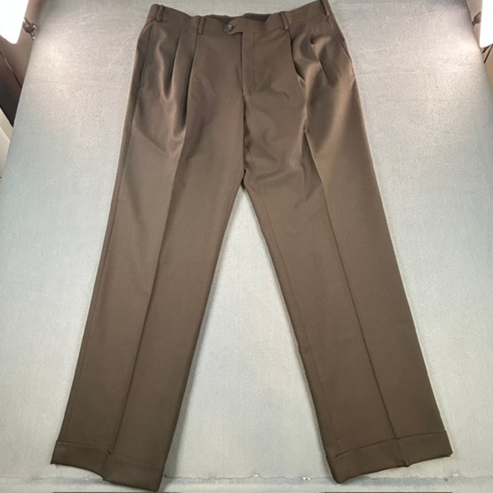 Jos. A. Bank Classic Collection Men's Brown 100% Wool Dress Pants Trousers 38x32